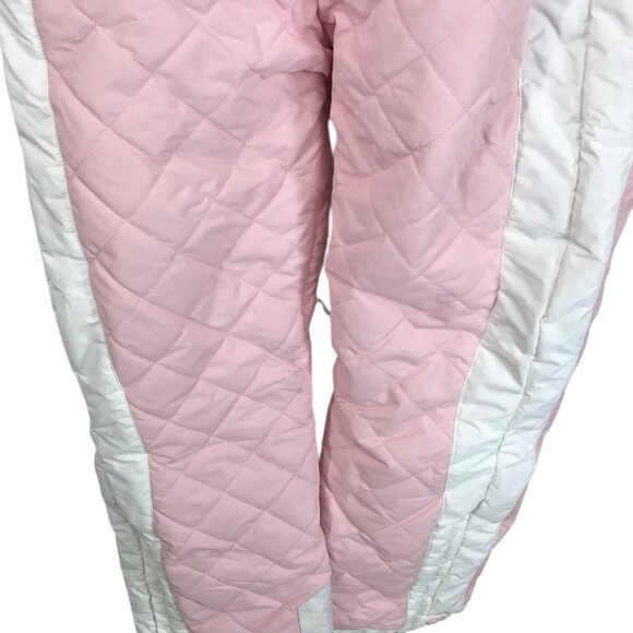 Tipsy Elves Ski Snow Suit Womens Size Large L Powder Pink Faux Fur Retro - Picture 2 of 11